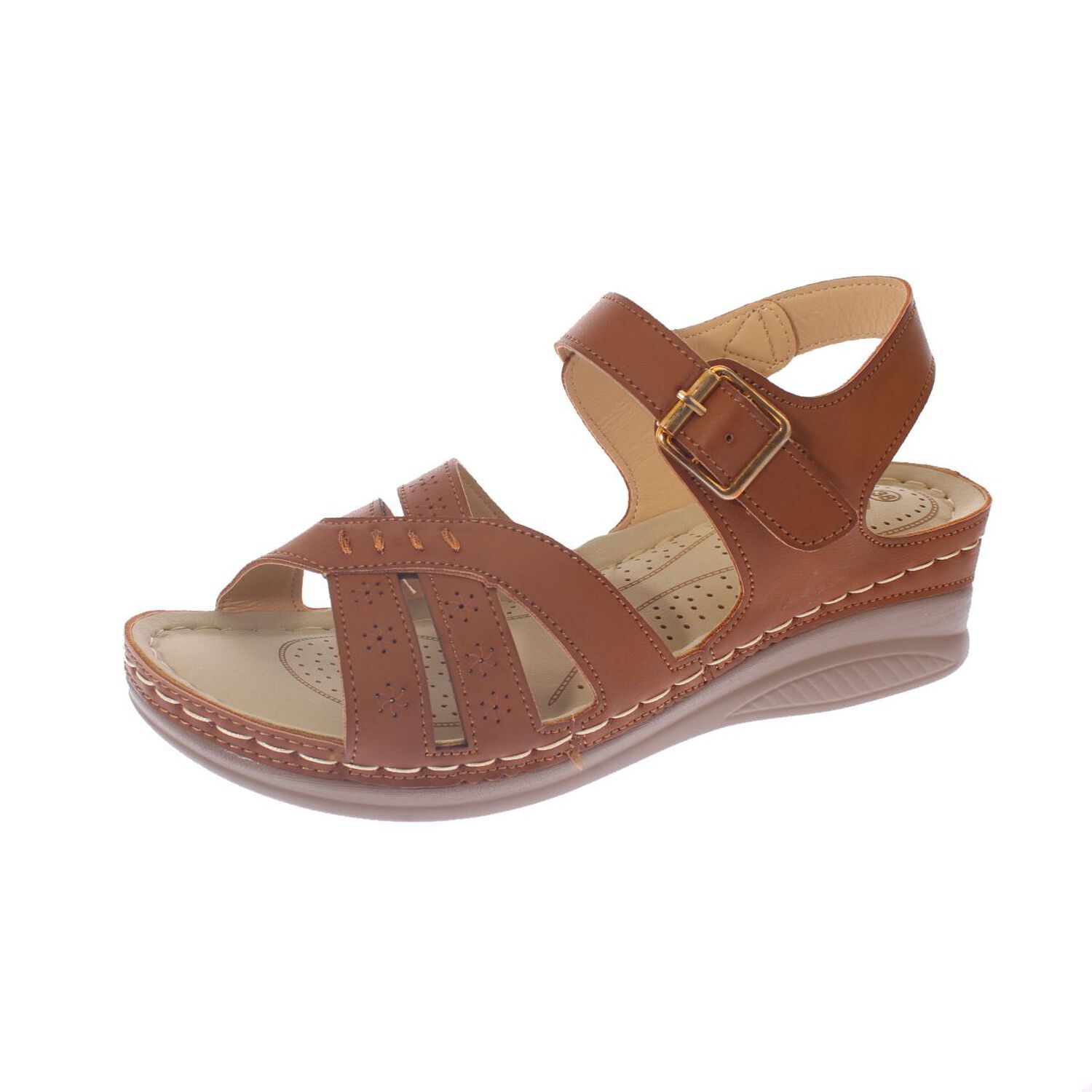 Sandalia Confort Camel Modelo Italiano Art. 5ask76604camel image number 0.0